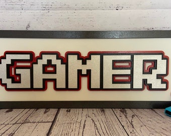 Retro Gamer Wall Sign | Gamer Decormation | Gamer Art