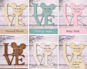 Personalized Mouse LOVE Sign | Disney Wedding Gift | Mickey Wedding Decor | Custom Anniversary Gift | Bridal Shower Gift | Couple Name Sign