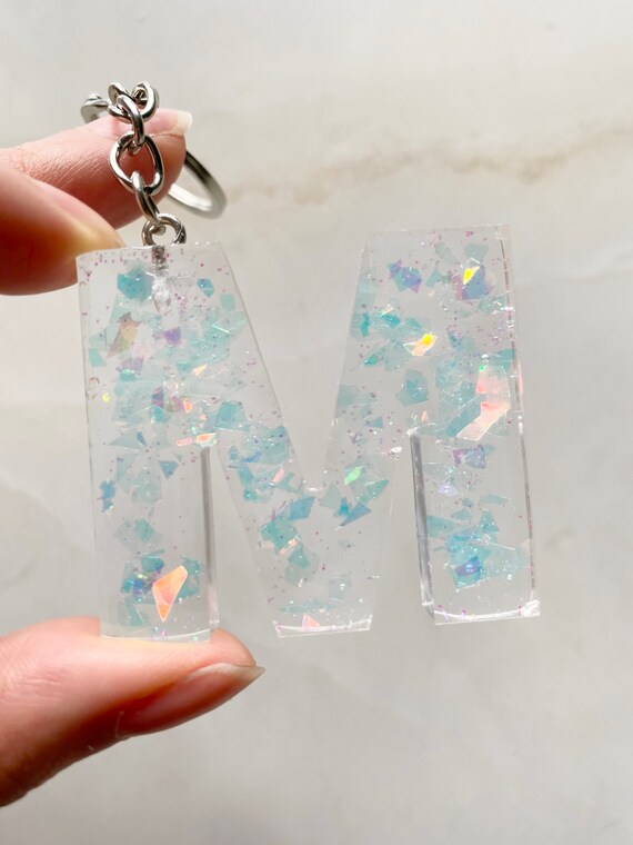 Custom Letter Initial Resin Keychain, Real Stone, Beautiful, Resin Keychains,  Luggage Tag, Keychains for Women, Alphabet Charm Key Pendant -  Israel