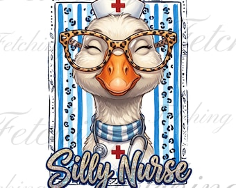 Silly Nurse Goose SVG PNG  | Funny Nurse Design