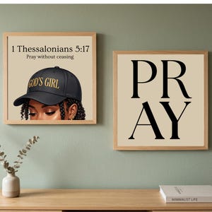 African American Christian Wall Art SVG PNG | Pray Without Ceasing