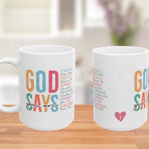 Christian Ceramic Mug, Faith Positive Quote, Jesus, God, Christian Gift, Religious Coffee Cup, Inspirational Tea Mug, Christian Home Decor,