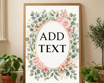 Eucalyptus and Pink Roses Floral Frame SVG PNG | Elegant Watercolor Flowers | Paper Craft | Junk Journal