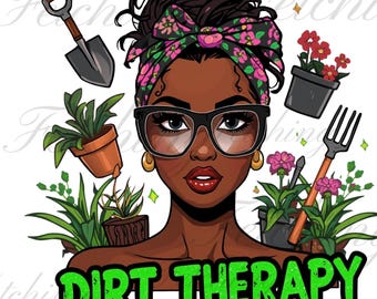 Plant Mama PNG | Black Woman Gardener Clip Art (Digital Download)