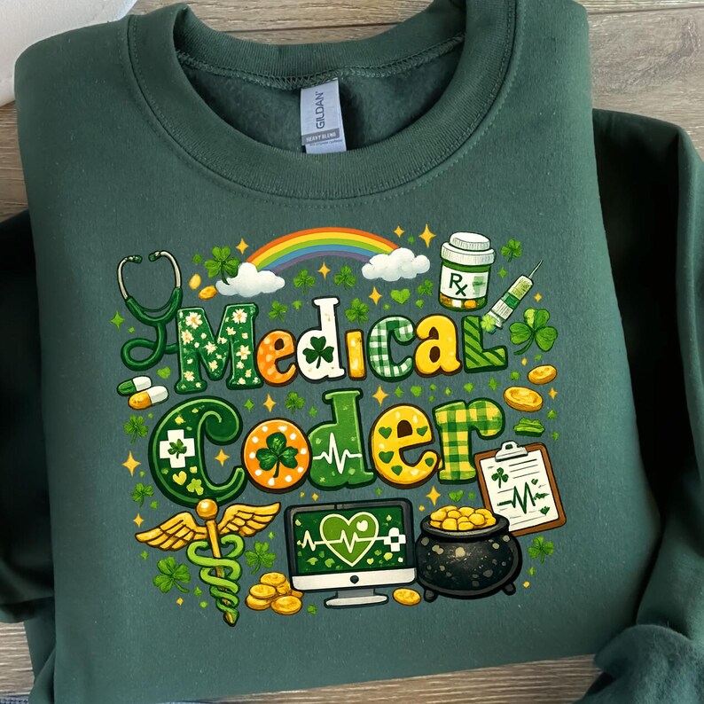 Medical Coder Rainbow Medical Coder St. Patrick's Day SVG PNG, Shamrock Healthcare - Etsy