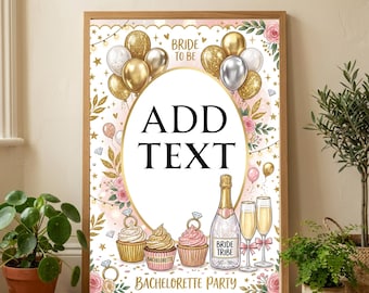 Bride To Be SVG PNG Bacherlorette Party Frame | Bridal Shower Invitation Template | Paper Craft | Junk Journal