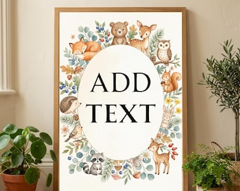 Forrest Animals Nursery Frame SVG PNG Woodland Animals Page Border | Paper Craft | Junk Journal