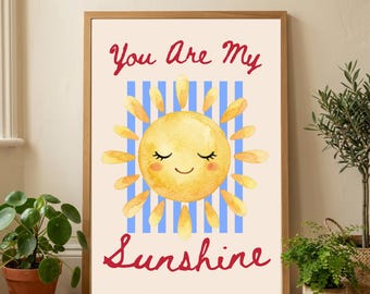 You Are My Sunshine SVG PNG Nursery Wall Art | Kids Printable