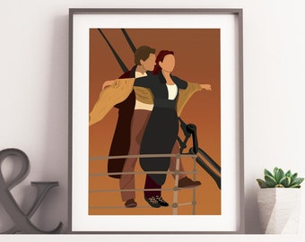 Titanic Inspired Print Digital, Titanic Illustration,  Leonardo DiCaprio Illustration, Titanic Poster, Titanic Print,