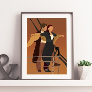 Titanic Inspired Print Digital, Titanic Illustration,  Leonardo DiCaprio Illustration, Titanic Poster, Titanic Print,