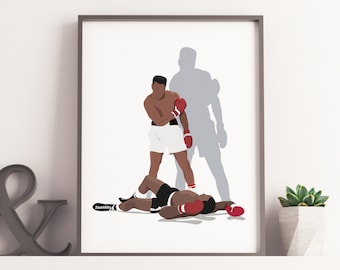 Muhammad Ali Illustration, Ali Illustration, Muhammad Ali Print Digital, Muhammad Ali Poster