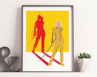 Kill Bill Inspired Print, Quentin Tarantino Illustration, Uma Thurman Illustration, Kill Bill Poster