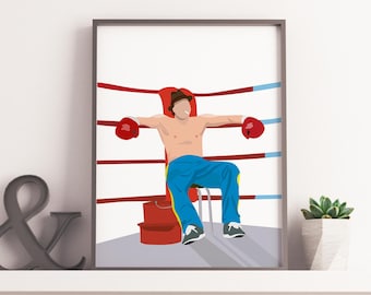 Snatch Inspired Illustration, Brad Pitt Illustration, Snatch Print Digital, Snatch Poster, Guy Ritchie Print