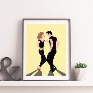 Grease Inspired Print Digital, John Travolta Illustration, Danny Zuko Illustration, Grease Poster, Grease Print,