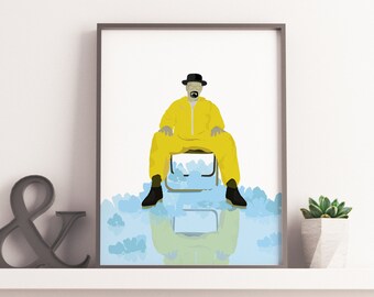 Breaking Bad Inspired Illustration, Bryan Cranston Illustration, Breaking Bad Print Digital, Breaking Bad Poster, Heisenberg Print