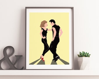 Grease Inspired Print Digital, John Travolta Illustration, Danny Zuko Illustration, Grease Poster, Grease Print,