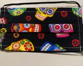 Bright sugar skulls face mask