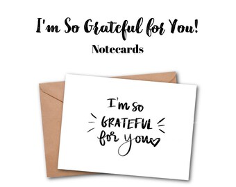 4 Gratitude Note cards - Appreciation, Thank You Note Card Set