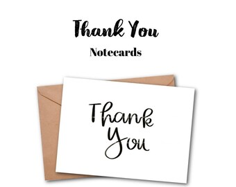 4 Thank You Cards - Set of 4 Notecards