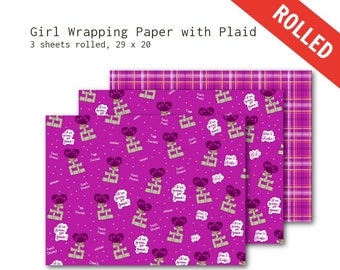 Afroamerikanisch, Afrocentric, Black Girl Magic, Magenta Wrapping Paper - 3 Blatt