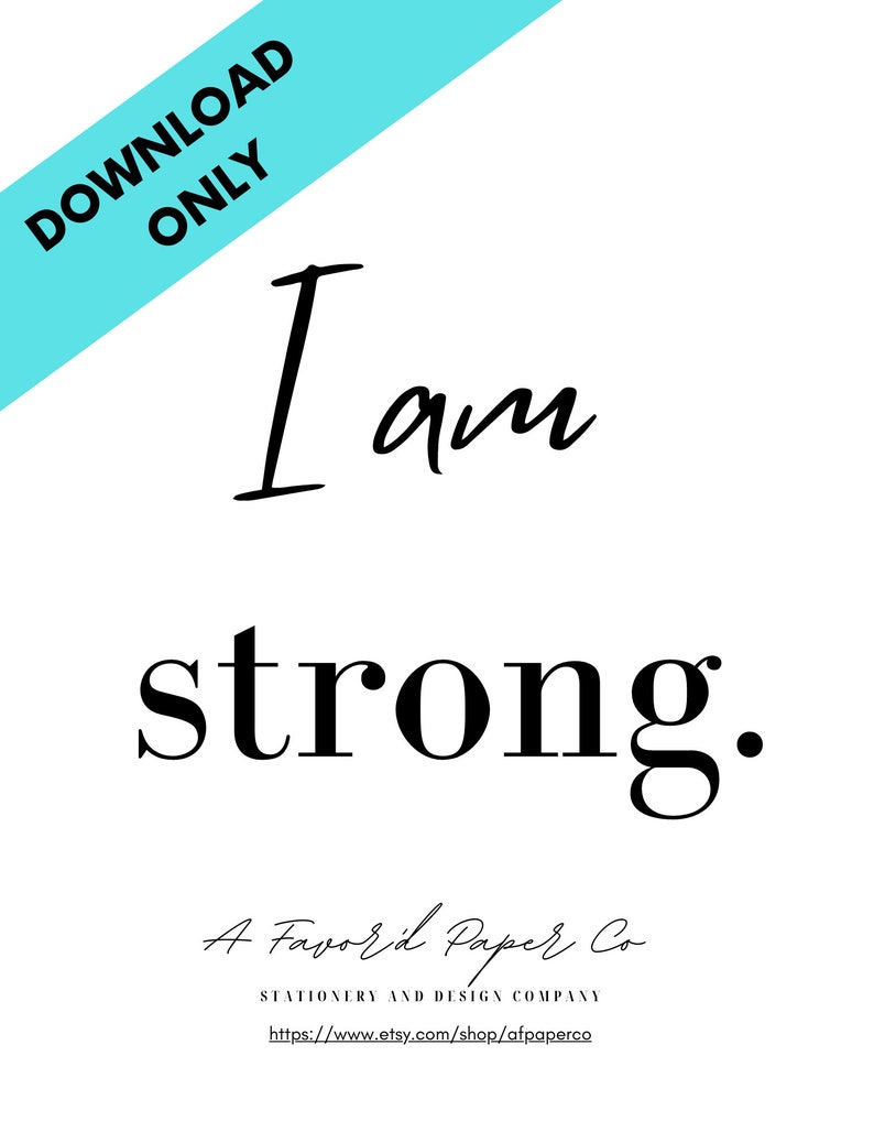 Motivational, I am statement, positive affirmation posters Classic SET image 6