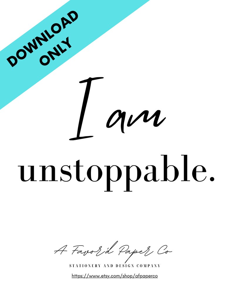 Motivational, I am statement, positive affirmation posters Classic SET image 8