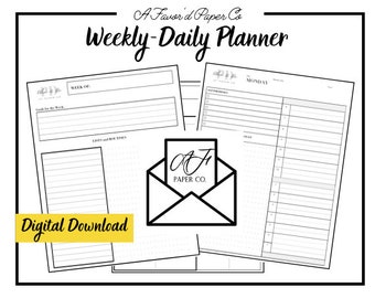Printable 7 Day Planner Daily-Weekly Planner Day Planner Download Planner Bundle