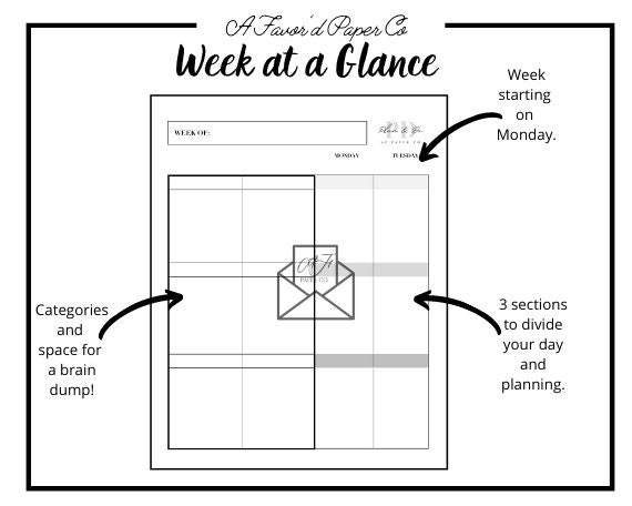 printable 7 day planner daily weekly planner day planner etsy