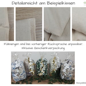 Dinkel Wärmekissen in unterschiedlichen Größen mit Eucalyptus / Baumwollmotiv in blau/petrol Bild 9