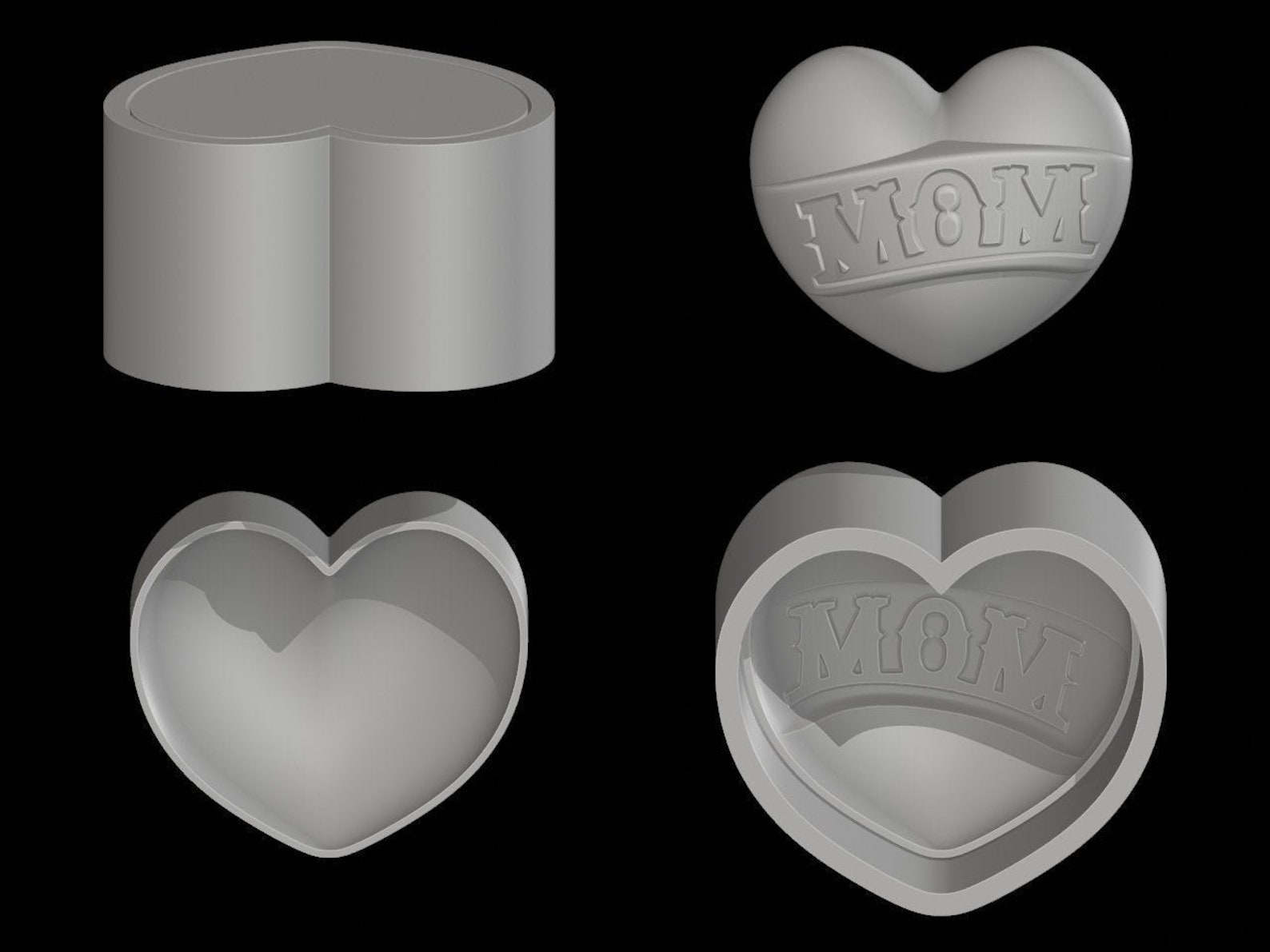 FILE 3pc 3d Bathbomb Mold stl File Etsy