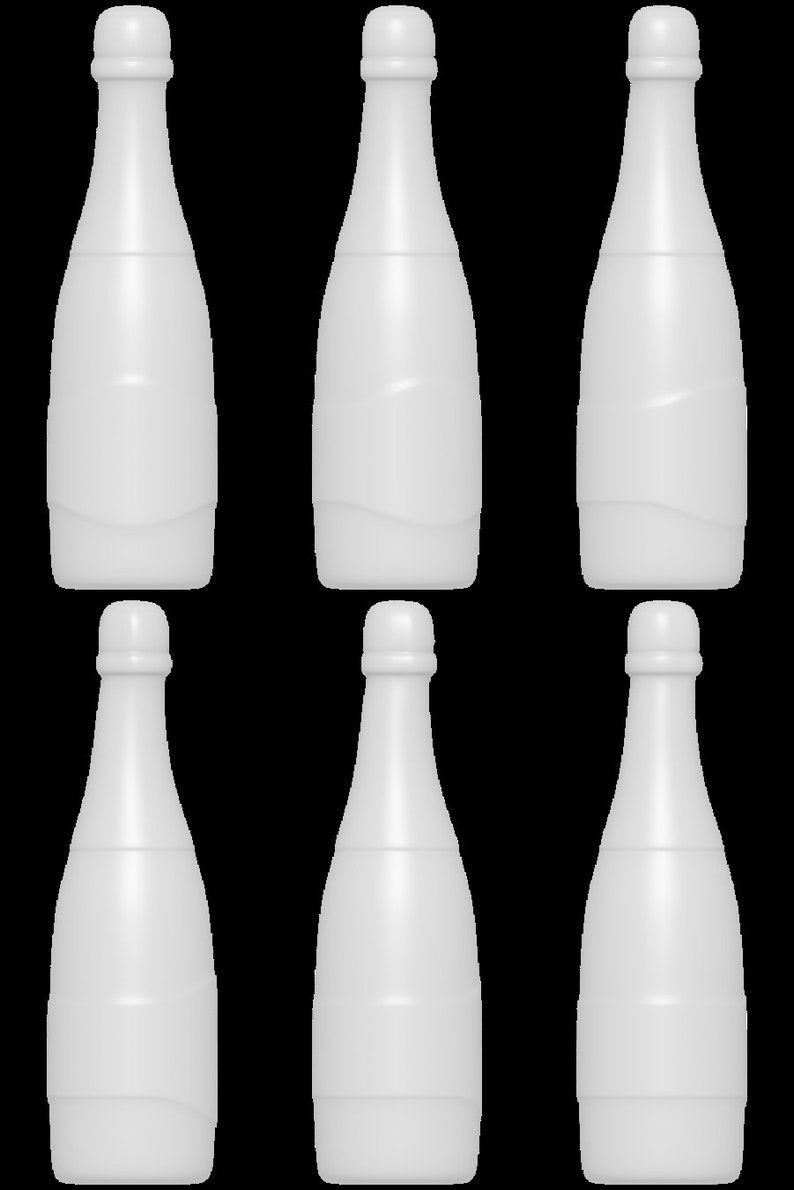 FILE 3pc 3d Champagne Bathbomb Mold stl File