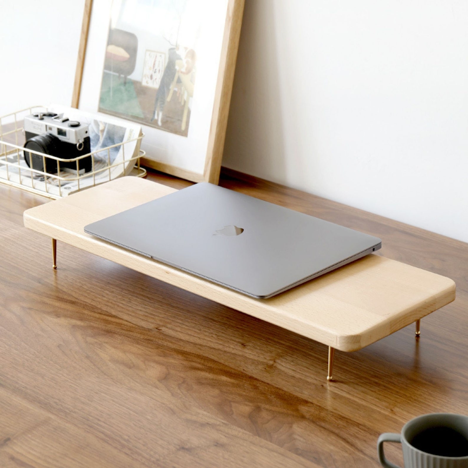 Monitor Stand for Imac Solid Wood Monitor Stand Monitor Etsy
