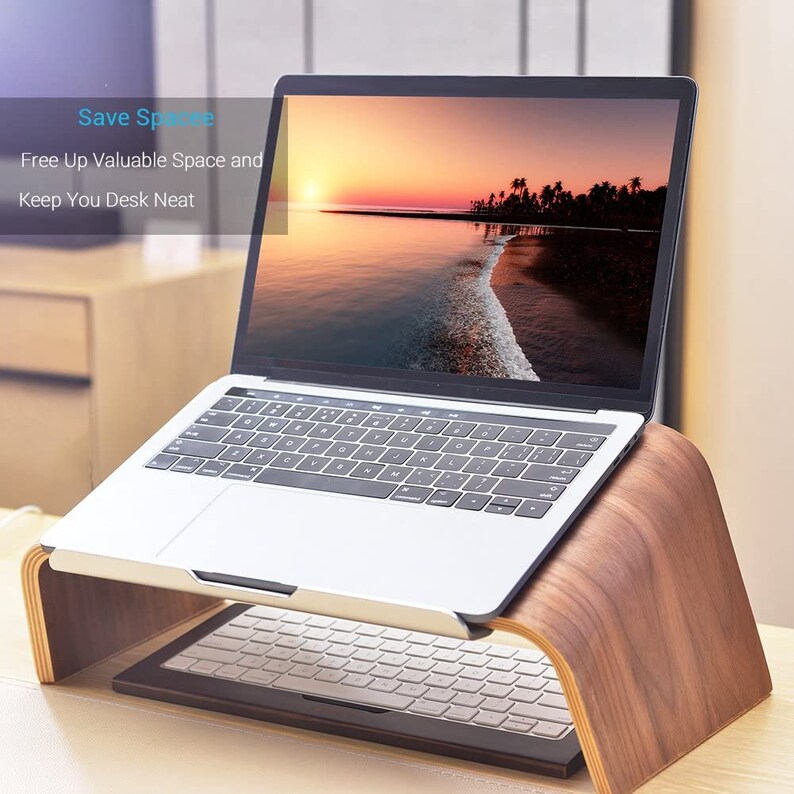 Laptop stand Wooden laptop stand Stand up desk MacBook Etsy