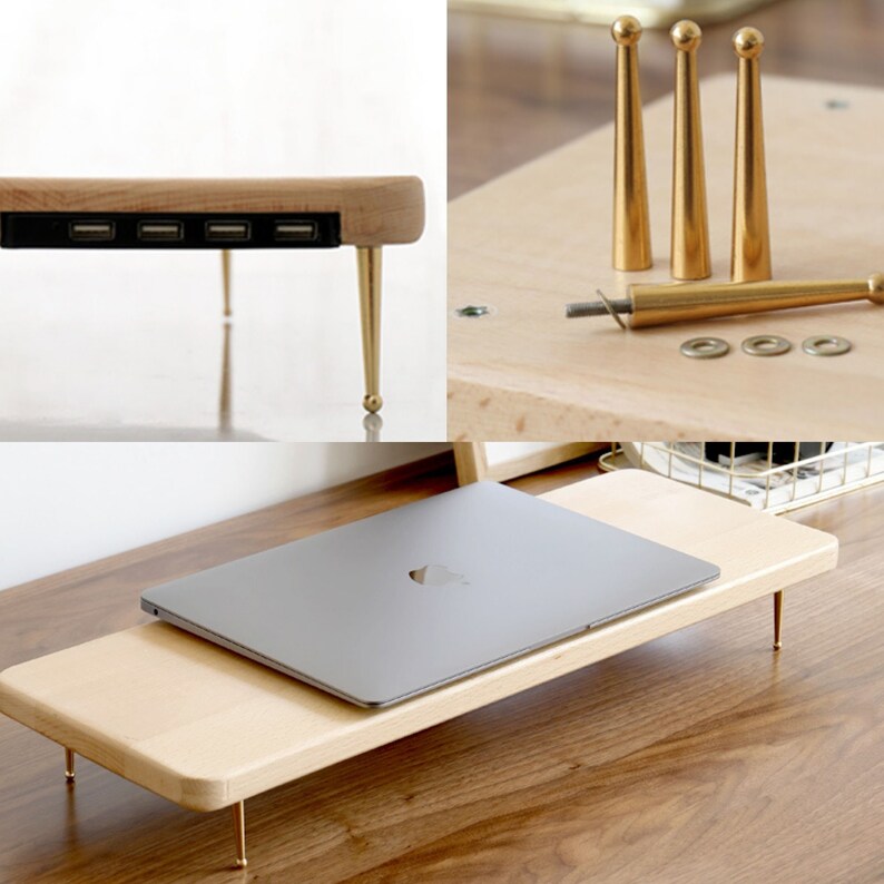 Monitor Stand for Imac Solid Wood Monitor Stand Monitor Etsy