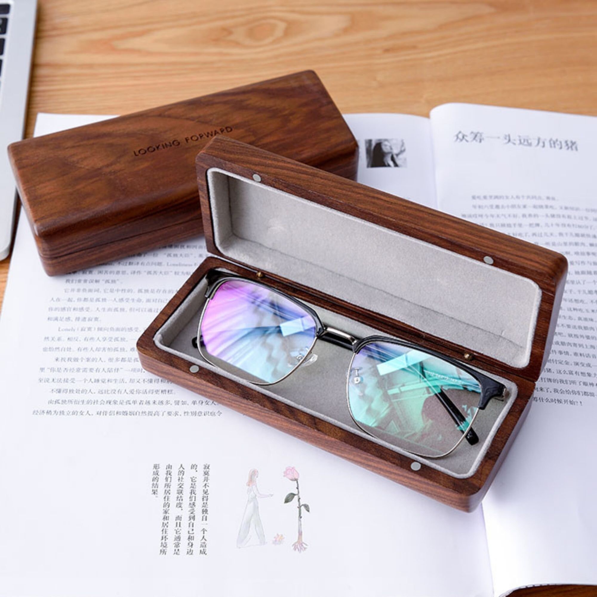 Wooden glasses case classic wood box eyeglasses case retro Etsy