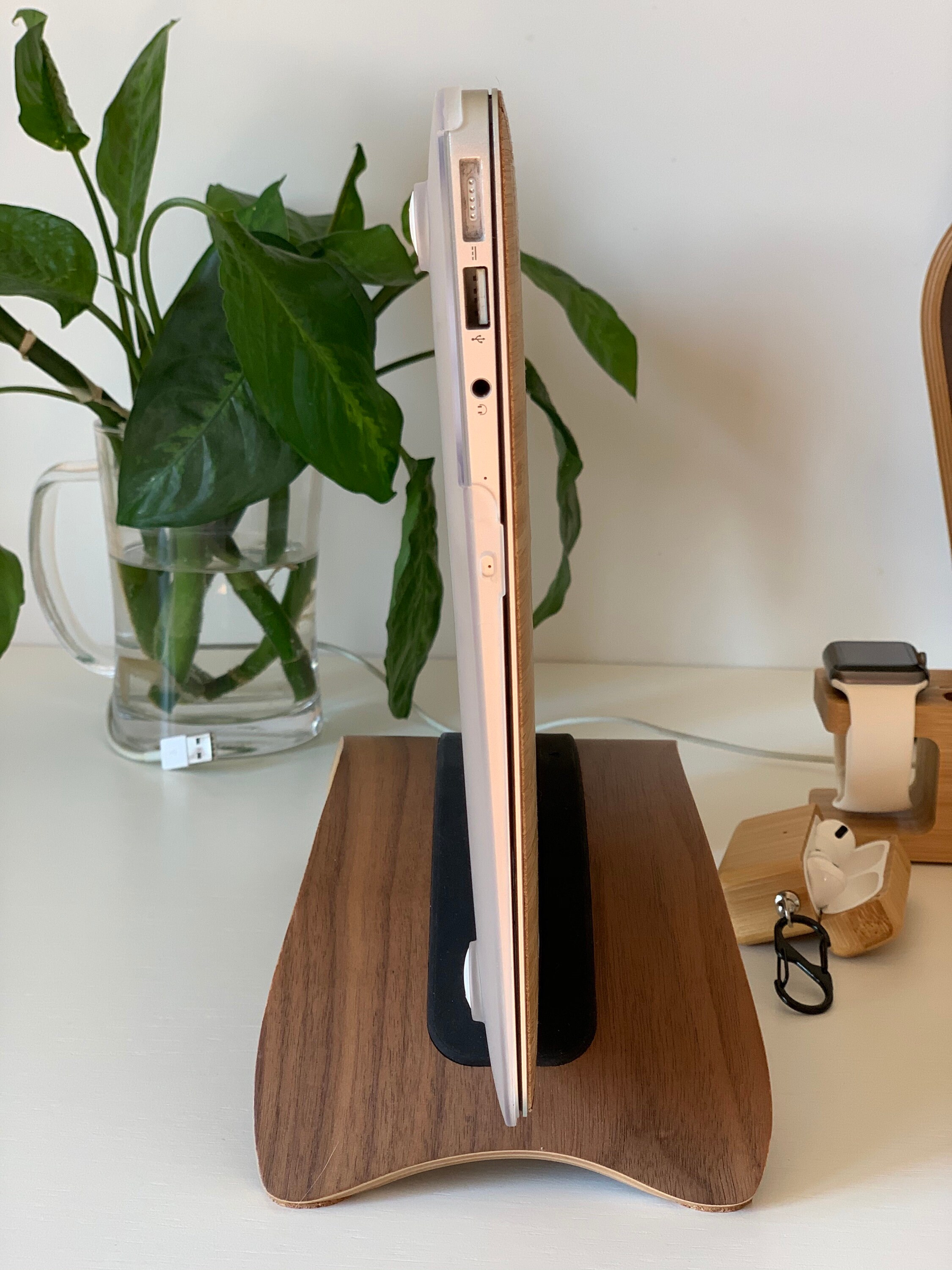 WOODEN STAND for MacBook Laptop holder desk docking station Etsy