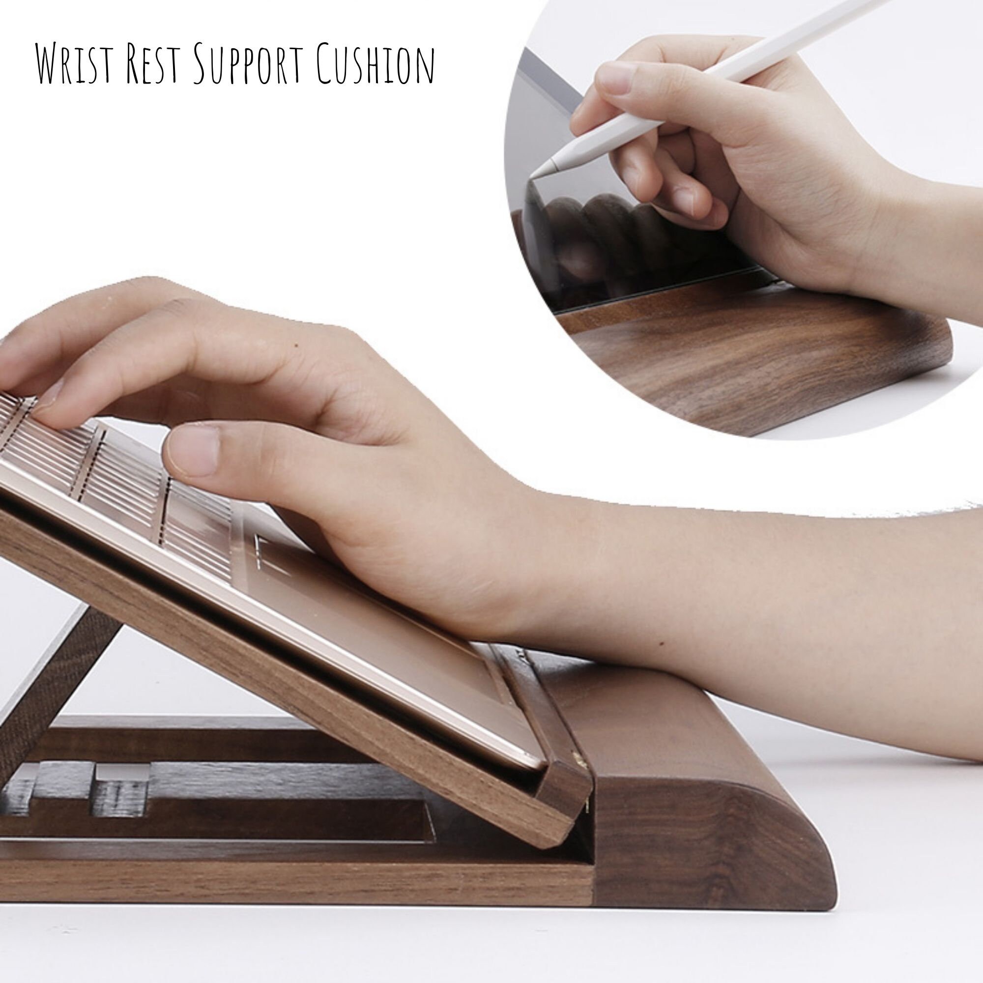 Adjustable tablet stand with wrist rest wooden iPad Pro Etsy