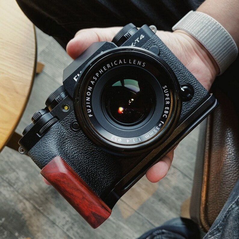 Fuji XT4 Wooden Hand Grip With Tripod Mount Camera Hand Etsy