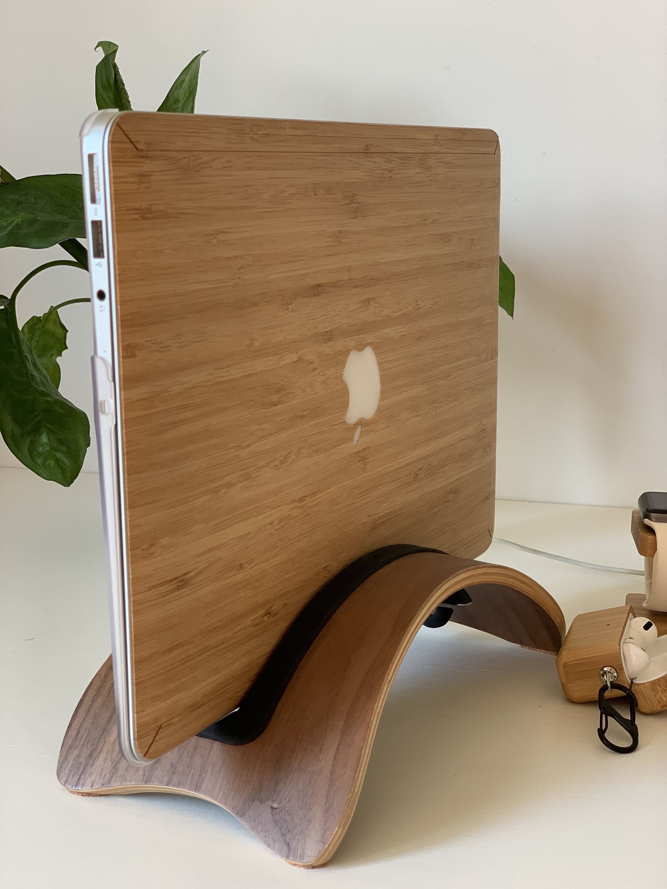 WOODEN STAND for Macbook Laptop Holder Desk Docking Station Etsy