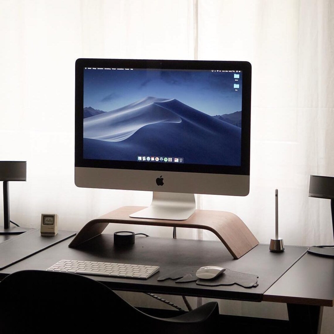 Practical monitor stand iMac walnut wood stand computer Etsy
