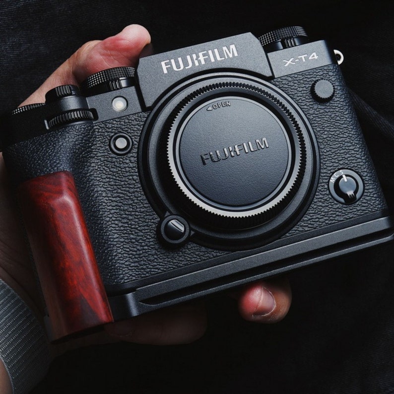Fuji XT4 Wooden Hand Grip With Tripod Mount Camera Hand Etsy