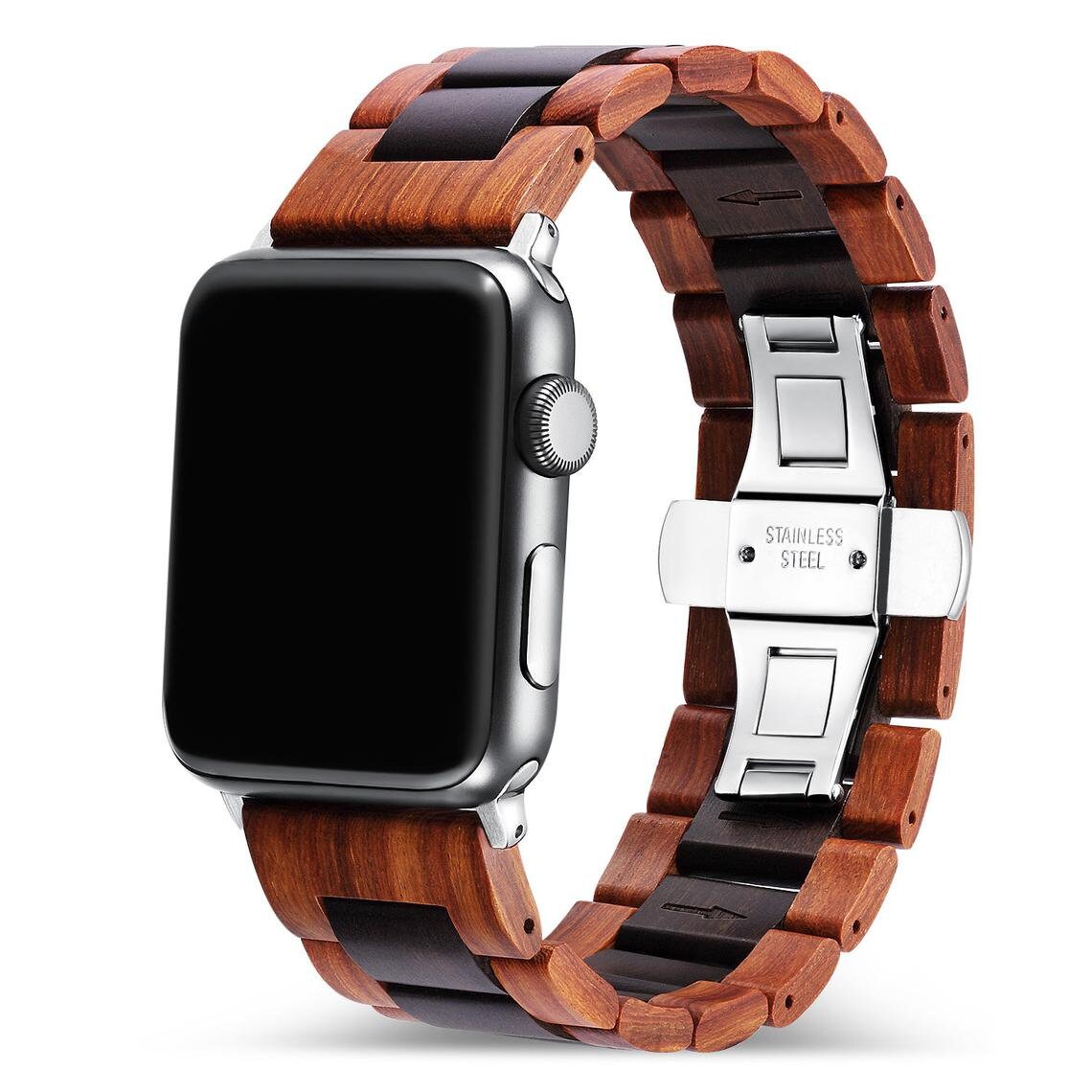 Wooden Apple watch band compatible iwatch all series wood Etsy