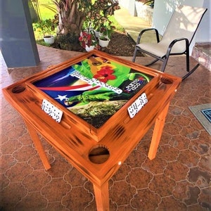 Handcrafted Custom White Pine Domino Table Puerto Rico, 30 Designs