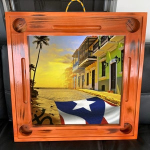 Handcrafted Custom White Pine Domino Table Somos Puerto Rico