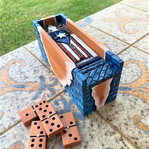 Handcrafted Viejo San Juan Wooden Dominoes Set Puerto Rico