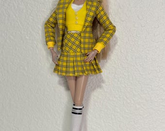 12” Inch Doll 'cher's' Yellow Plaid Outfit 'clueless' Inspired
