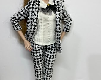 Houndstooth Pants fits 12” Inch Dolls,  MTM dolls | Doll Pantsuit | Fashion Royalty Pants | Clothes for Dolls | Fashion Royalty Clothes.