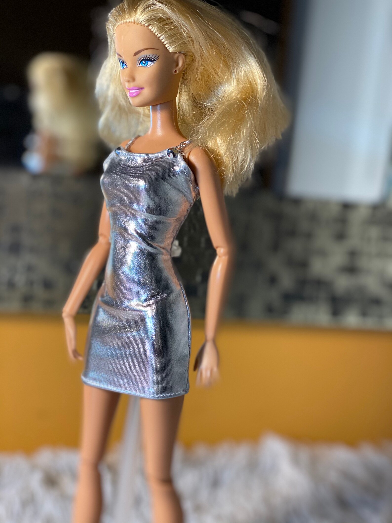Barbie Silver Bodycon Dress Barbie Clothes Barbie Evening | Etsy