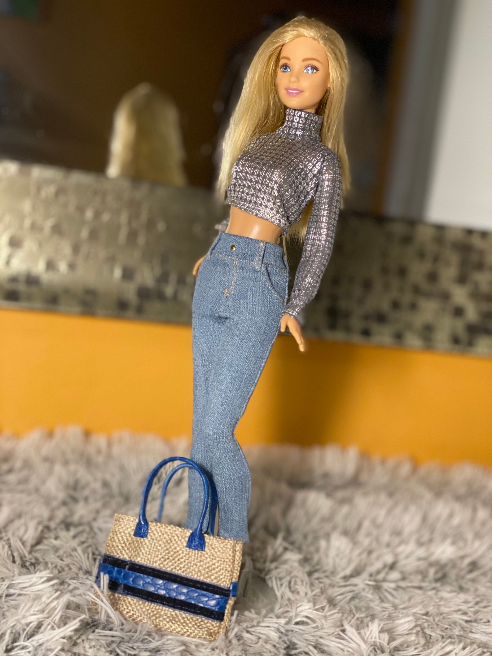 Barbie Doll Light Blue Denim Pants Barbie Clothes Barbie | Etsy