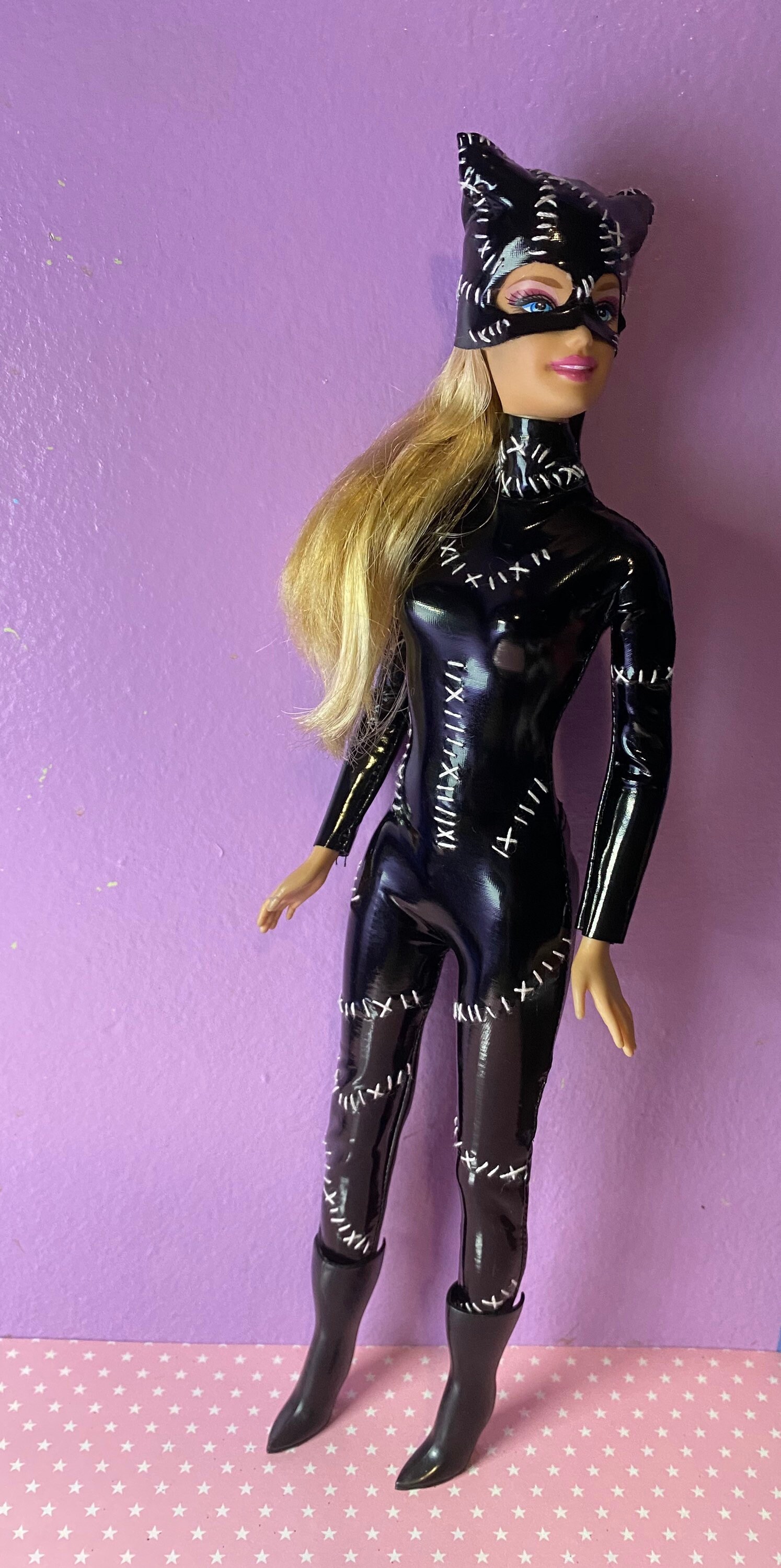 Catwoman Inspired Barbie Doll Costume Catwoman Barbie Doll | Etsy